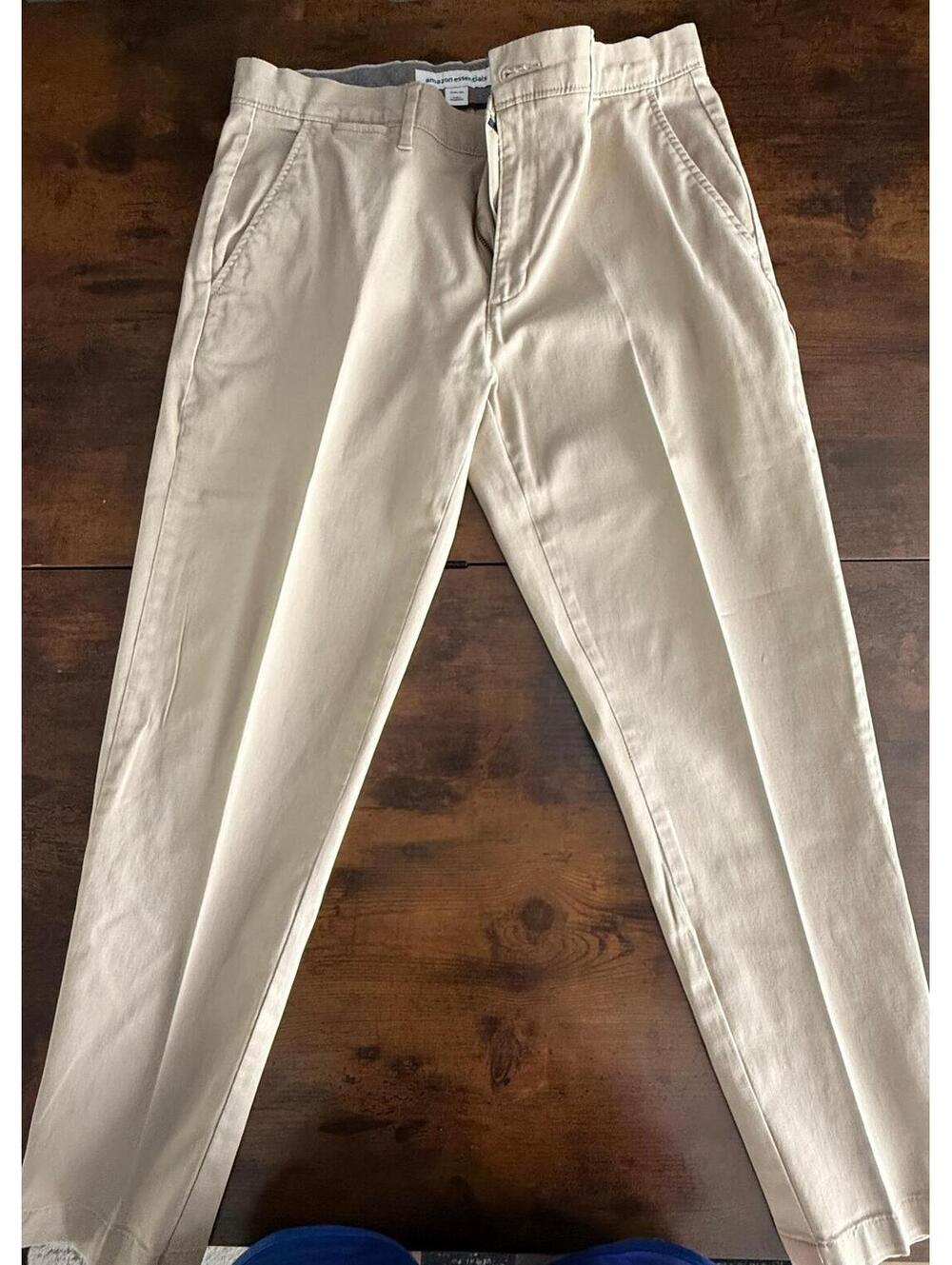 Amazon Essentials Men’s Slim Fit Chino Pants Khaki Beige 33x30 Tailored